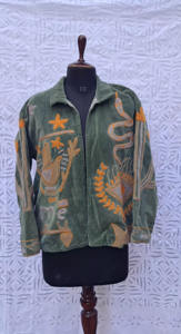 Chaquetas de Tela de Terciopelo Suave de Alta Calidad con Diseño de Bordado Hecho a Mano, Abrigo con Botones de Lino y Algodón a Juego para Mujer - Product Image 5