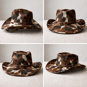 Chapeau de cowboy en laine marron GENERSA SPORTS à large bord, unisexe, décontracté, pour l'extérieur, toutes saisons, adulte, 50-52 cm, pour le cyclisme et les voyages - Product Image 3