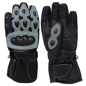Guantes de Motocicleta de Cuero, Lisos, con Pantalla Táctil, Forro de Piel Ecológica, Rojos y Negros, Térmicos, Largos hasta la Muñeca, Deportivos, para Ciclismo, Uso en Invierno - Product Image 6