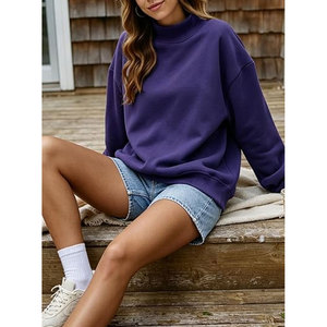 Sudadera de cuello alto para mujer, suave forro polar, manga larga, informal, para fitness, gimnasio, entrenamiento, ropa deportiva de invierno - Product Image 4