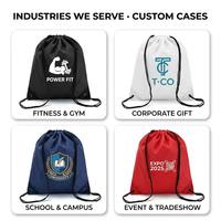 Sac à dos à cordon personnalisé, motif dessin animé, usage quotidien, en polyester recyclé imperméable, couleur intégrale et logo