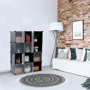 Organizzatore Armadio a 12 Cubi Cube Storage, Armadio Fai-da-te con Ante Bianche e Nere, Scaffali Contenitori Cubi RT - Product Image 3