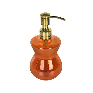 Distributeur de savon liquide en verre moderne avec pompe dorée pour accessoires de salle de bain - Product Image 5