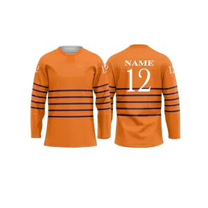 Maillot de hockey sur glace personnalisé imprimé, tissu en maille respirant, léger et durable, vêtements de sport d'équipe en gros - Product Image 1