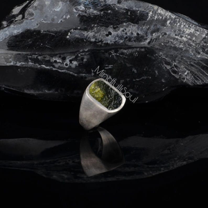 Exclusive Authentic Moldavite <b>Ring</b> for <b>Men</b> | Raw Gemstone Sterling <b>Silver</b> <b>Ring</b> | Certified Boho Statement Jewelry Gift | 2026 - Product Image 2