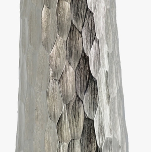 Florero de Metal Martillado Hecho a Mano - Recipiente Floral de Arte Moderno en Plata Texturizada para Decoración de Hogar de Lujo y Sala de Estar - Product Image 3