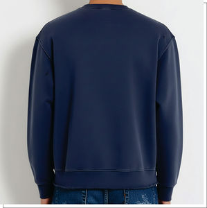 เสื้อสเวตเชิ้ตผู้ชายผ้าฟลีซลายปักฤดูหนาว พร้อมปักโลโก้ตามสั่ง ผลิตตามแบบที่ต้องการ ผ้าฝ้าย 100% คอกลมทรงโอเวอร์ไซส์ - Product Image 2