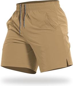 Men's Sporty Gym <b>Shorts</b> <b>Spandex</b>/Polyester Solid Anti-Wrinkle Moisture Wicking Quick Dry <b>with</b> Pockets for Workout & Running - Product Image 3