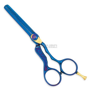 Blue Swivel Thumb Salon Grade Professional Hair Thinning <b>Scissors</b> Sharp Plastic Durable Stainless Steel Perfectly Balanced - Product Image 6