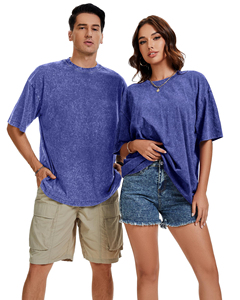 เสื้อยืดเบสิคทรงโอเวอร์ไซส์ ผ้าฟอกสี 280 กรัม คอเสื้อแบบดรอปโชว์เดอร์ เสื้อเบสิคผู้ชาย วินเทจ แขนสั้น สีพื้น เสื้อยูนิเซ็กส์ - Product Image 4