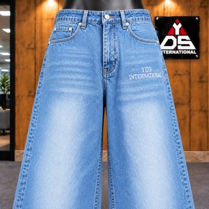 Men <b>Waist</b> Light Wash Cotton Wide Leg Baggy Pants Relaxed High Plus Size Loose Fit Loose Fit Casual Style Modern Street - Product Image 4