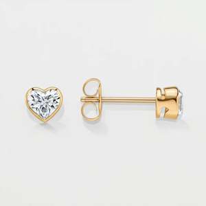 Boucles d'oreilles de luxe en forme de cœur, pierre Moissanite, argent sterling 925, plaqué or 18 carats, bijoux cadeau pour femmes, anniversaire de mariage - Product Image 2