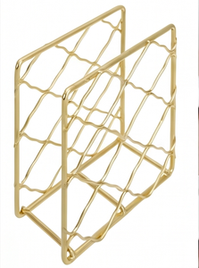Porta Servilletas de Metal Dorado con Diseño Geométrico, Perfecto para Uso en la Cocina del Hogar y Decoración Elegante de la Mesa - Product Image 2