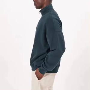 Sudadera con media cremallera para hombre, con logotipo personalizado, de forro polar, cuello alto, oversize, de algodón, tipo pulóver - Product Image 3