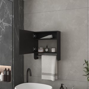 Mobiletto da Bagno Nero Ulysses con Armadietto Portamedicinali - Product Image 4