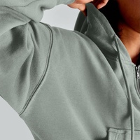 Sudadera con capucha para mujer de estilo urbano casual, con hombros caídos, transpirable, ecológica, con cierre de cremallera, servicio OEM