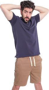 เสื้อโปโลแขนสั้นสีน้ำเงินกรมท่าสำหรับผู้ชาย ผ้าฝ้ายอ๊อกซ์ฟอร์ด สวมใส่สบาย สีพื้น ระบายอากาศได้ดี ทรงปกติ - Product Image 2