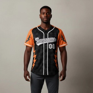 Top Trending New Arrival Baseball Uniform Set 100% Polyester Breathable Customized Team Name V-neck Pockets Unisex Adult Customs - Product Image 6