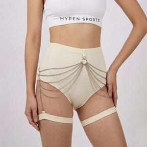 Wholesale HYPEN SPORTS Women Fitness Yoga Sports Biker Gym Shorts Seamless <b>Chain</b> Link Skinny Fit Mid-<b>Waist</b> Polyester/Cotton - Product Image 3