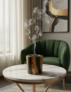 Porte-encens en bois et résine, brûleur de bakhoor, best-seller, tendance, parfum aromatique, nouveauté - Product Image 2