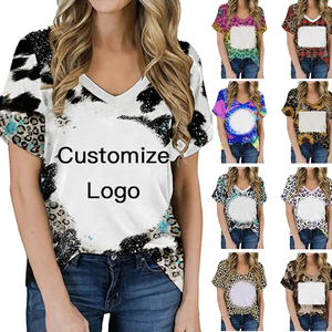 Camisetas Unisex Sublimadas con Efecto Decolorado, Nuevas Camisetas Personalizadas con Cuello en V, 100% Poliéster, Manga Corta - Product Image 6