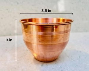 Juego de 2 Cuencos de Cobre Puro Hechos a Mano, Diseño Tradicional Marakkal, Utensilios de Cobre Katori Vastu para Pooja, Prasad, Agua y Uso Ayurvédico - Product Image 3