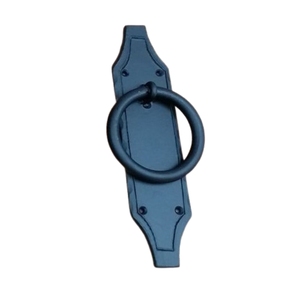 Poignée de porte en fer forgé antique, martelée à la main, en fonte noire, style vintage, pour portail en bois, quincaillerie pour la maison - Product Image 6