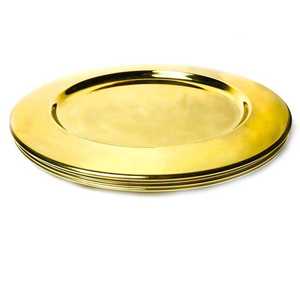 Plato de Presentación Redondo de Lujo Ecológico de 33 cm, Chapado en Oro, con Borde de Diseño Moderno, para Bodas, Juego de - Product Image 2