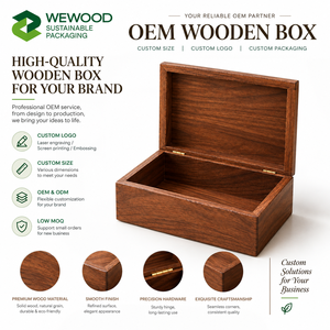 Caja de Almacenamiento de Madera Maciza Personalizada OEM con Acabado Premium |   WEWOOD Empaque Sostenible - Product Image 1