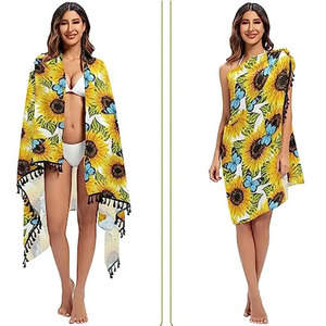 Lightweight Quick Dry Swimwear Resort Fashion Ladies Sarongs Top Seller <b>Beach</b> Sarong Cover Up Long <b>Wrap</b> Skirt - Product Image 4