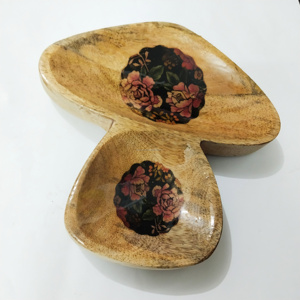 Bandeja de frutas secas de madera artesanal Premium con incrustaciones de madreperla con compartimento elegante para REGALOS FESTIVOS para multiusos - Product Image 4