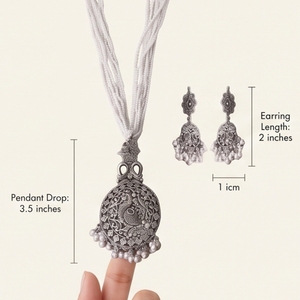 สร้อยคอไข่มุกและอัญมณีสไตล์วินเทจสุดหรูสำหรับงานแต่งงาน - Product Image 5