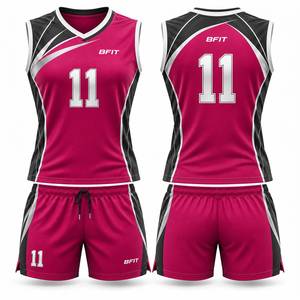 Ensemble d'uniformes de volley-ball personnalisés haut de gamme pour femmes, sans manches, respirant, anti-humidité, séchage rapide, maillot d'équipe, athlétique - Product Image 1