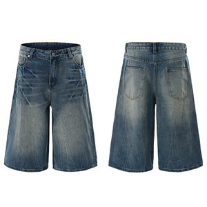 2026 <b>Men</b> Denim Half Length <b>Shorts</b> Jeans Zipper Button Retro Loose <b>Short</b> Pants Outdoor Fashion Streetwear <b>Short</b> Pants - Product Image 2