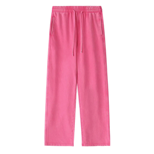 กางเกงวอร์มชายหญิง เอวยางยืด มีเชือกผูก ทรงตรง หลวม สบายๆ สไตล์สตรีทแวร์ รับทำโลโก้ตามสั่ง โรงงาน OEM ODM - Product Image 3