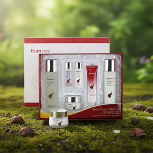 FARMSTAY Ensemble de soins de la peau coréen à base de mucine d'escargot biologique, 4 pièces, pour tous types de peau - Product Image 3