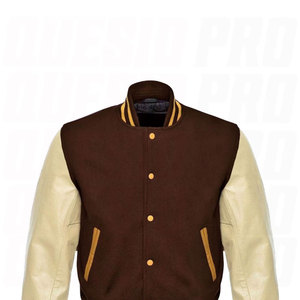 Blouson universitaire homme vert et rouge, manches en laine, col mandarin, fermeture boutonnée recouverte, respirant, séchage rapide, décontracté, pour l'hiver, haute qualité - Product Image 4