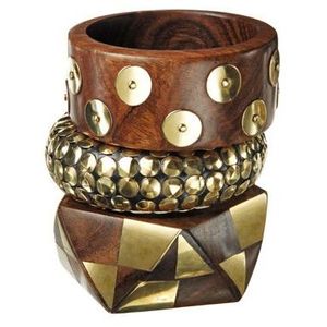 Accessoires de mode ethniques faits à la main pour femmes, quotidiens et festifs, avec cristaux, clous en bois élégants, bracelets - Product Image 3