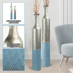 Jarrón de Hierro Alto de Diseño Premium para Decoración de Hoteles y Resorts, Proyectos de Hostelería Costera, Jarrón de Metal de Lujo para Flores - Product Image 2