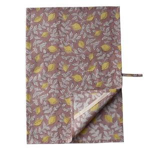 Produits les plus vendus, torchon de cuisine en coton bohème avec imprimé feuille de citron, chiffon de nettoyage rectangulaire réutilisable pour la cuisine - Product Image 1