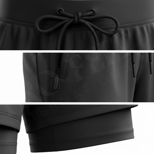 Pantalones Cortos Deportivos 2 en 1 Personalizados de Poliéster, con Forro de Compresión, Secado Rápido, Transpirables, para Gimnasio, Entrenamiento Atlético y Deportes - Product Image 4