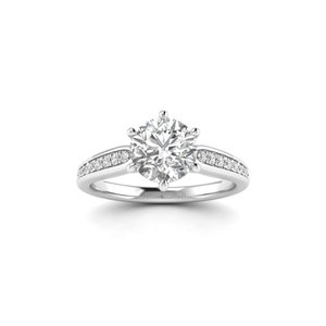 Bague solitaire AJRETAIL en or blanc sertie de diamants de laboratoire de 1,118 carats, couleur F, clarté VS2, certifiée IGI, unisexe - Product Image 1