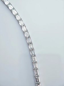 Classic look emerald Cut Moissanite Tennis <b>Bracelet</b> 925 <b>Silver</b> Channel Setting Women's Luxury Everyday Wear - Product Image 4