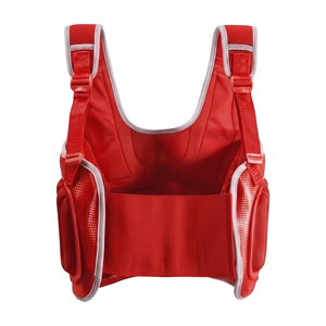 Gilet de protection dorsal professionnel rouge pour karting, respirant, avec soutien du torse en maille, sangles réglables et rembourrage en mousse, pour la course - Product Image 1