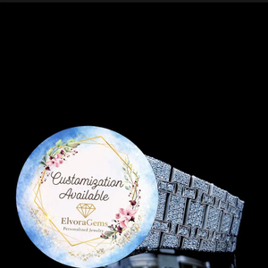 Montre Hip Hop personnalisée avec cristaux de saphir et moissanite VVS glacés |   Montre de luxe unisexe avec bracelet en acier inoxydable, résistance à l'eau 10 bars - Product Image 3