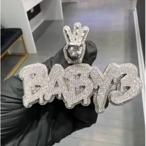 Colgante de Letra Personalizado con Moissanita, Joyería Hip Hop Iced Out, Colgante de Plata Esterlina 925 con Cadena de Moissanita - Product Image 1