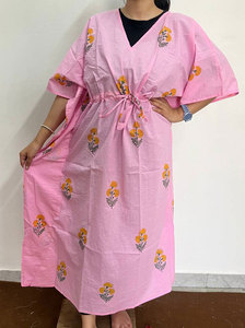 Soft Cotton Printed <b>Kaftan</b> Dress for Women with Boho Inspired Design and Maxi Length - Product Image 2