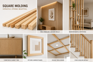 Varillas de Madera Cuadradas de 1x1 Pulgada y 30 Pulgadas, Madera Natural de Corte Liso, Suministros para Manualidades, Decoración del Hogar - Product Image 6