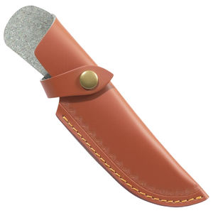 Étui à couteau en cuir artisanal professionnel avec une bordure renforcée et une fermeture sécurisée pour les couteaux de chasse à lame fixe - Product Image 2