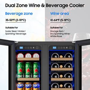 Frigorifero per Vini e Bevande da Incasso a Doppia Zona di Temperatura da 24 Pollici per Conservare le Tue Collezioni - Product Image 5